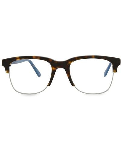 Brioni 52Mm Clubmaster Half Rim Eyeglasses - Brown