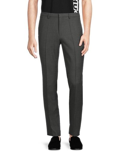 HUGO Hesten Extra Slim Fit Virgin Wool Blend Trousers - Black