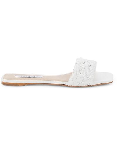 Saks Fifth Avenue Saks Fifth Avenue Woven Leather Flat Sandals - White