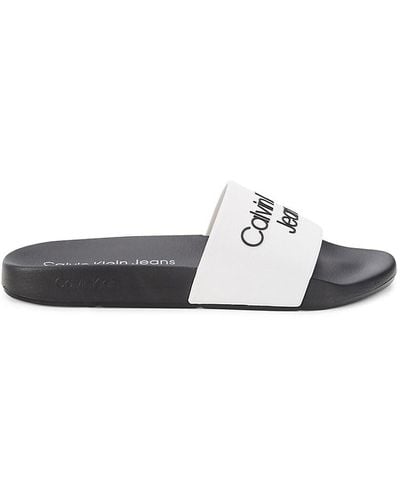 Calvin Klein Cmalburn Logo Sliders - White