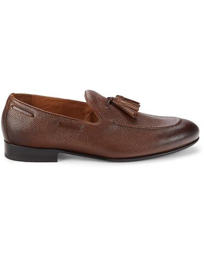 Allen Edmonds Presley Pebbled Leather Tassel Loafers - Brown