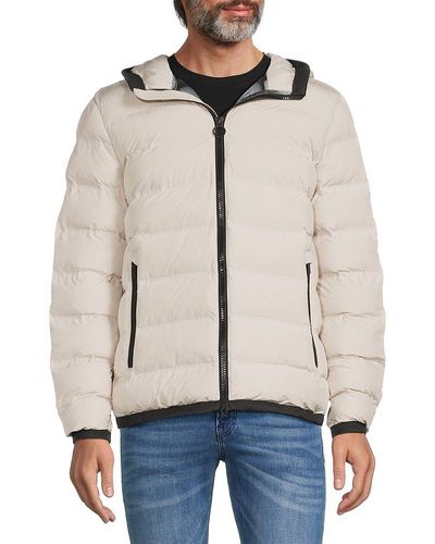Geox Hooded Puffer Jacket in Red for Men | Lyst