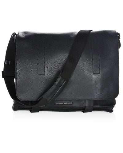 CoSTUME NATIONAL Solid Leather Messenger Bag - Black