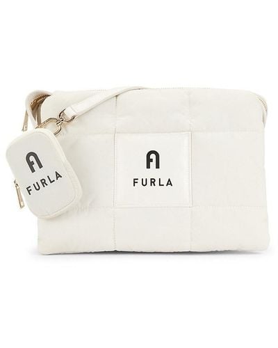 Furla Quilted Logo Shoulder Bag - White