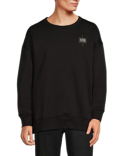 G-Star RAW Logo Dropped Shoulder Sweatshirt - Black