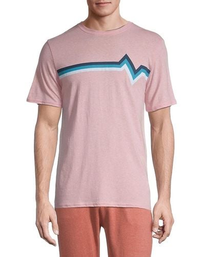 Threads For Thought Heartbeat Stripe T-shirt - Pink