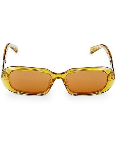 Swarovski 53mm Crystal Rectangle Sunglasses - Yellow