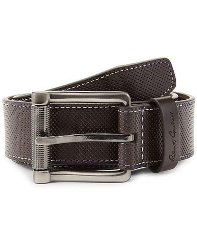 Robert Graham Perforated Leather Belt - Brown