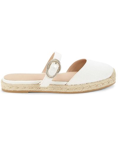 Stuart Weitzman Crystal Buckle Espadrilles - Natural