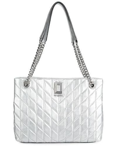 Karl Lagerfeld Lafayette Quilted Leather Tote - White
