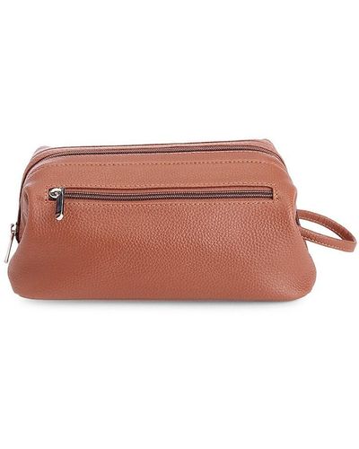 ROYCE New York Leather Toiletry Bag - Pink