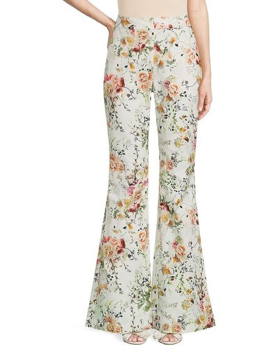 Adam Lippes Kennedy Floral Bootcut Trousers - Multicolour