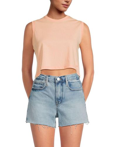 ATM Classic Jersey Crop Muscle Tee - Blue