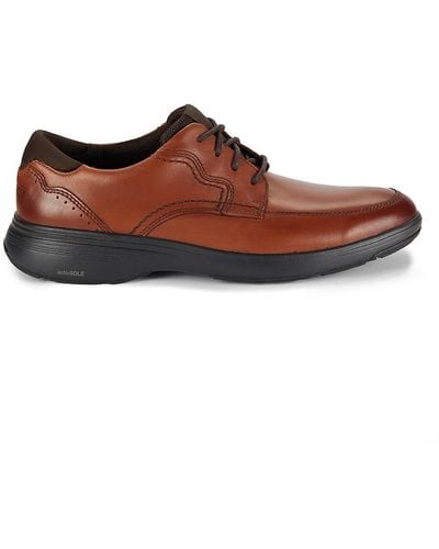 Rockport Noah Leather Derby Shoes - Brown