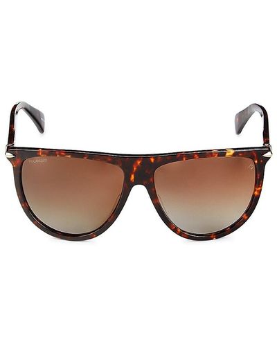 Rag & Bone 57mm Polarized Flat Top Sunglasses - Brown