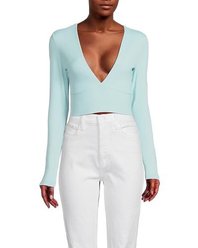 Susana Monaco Plunge Crop Top - White