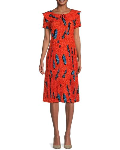 Stella Jean Arrow Print Midi Dress - Red