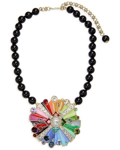Heidi Daus Czech Crystal, Glass & Plated Colour Wheel Necklace - Multicolour