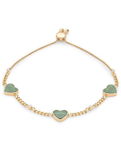 Effy 14K, Malachite & Diamond Heart Charm Bracelet - White
