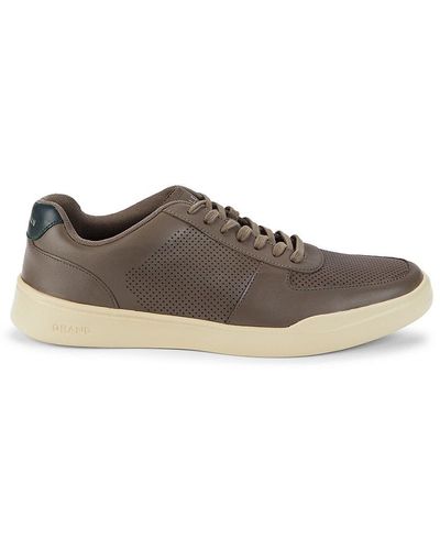 Cole Haan Grand Crosscourt Modern Perforated Leather Sneakers - Brown