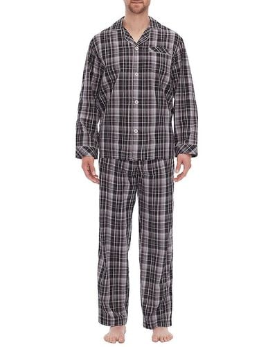 Majestic Residence 2-piece Relaxed Fit Plaid Pajama Set - Blue