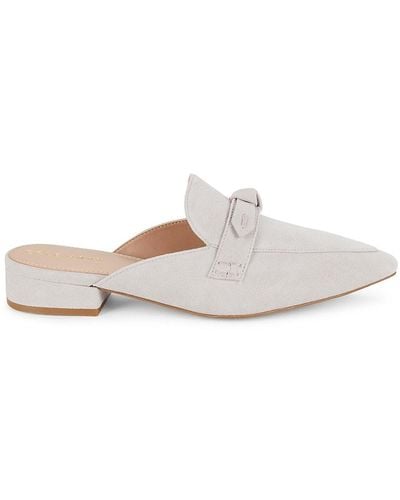 Cole Haan Piper Point Toe Suede Mules - White
