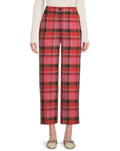 Akris Punto Chiara Plaid Pants - Red