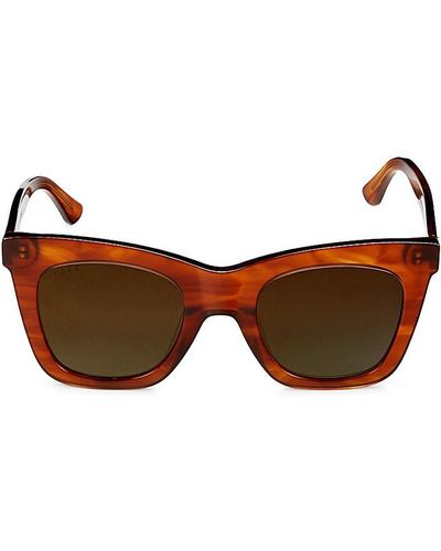DIFF Kaia 50mm Rectangle Sunglasses - Brown