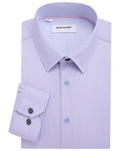 Duchamp Tailored Fit Woven Dress Shirt - Purple