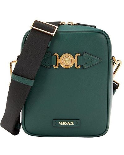 Versace Smooth Leather Crossbody Mini Bag - Green