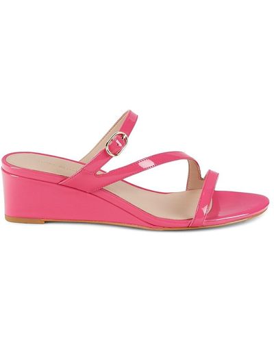 Stuart Weitzman Align Ii Patent Leather Strappy Sandals - Pink