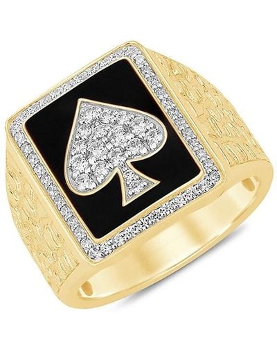 Saks Fifth Avenue 14k Goldplated & 0.58 Tcw Diamond Ring - Metallic