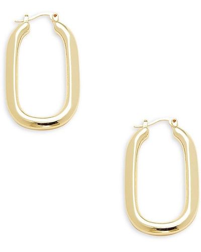 Ava & Aiden 14k Goldplated Oval Hoop Earrings - Metallic