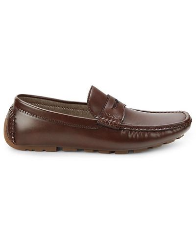 Tommy Hilfiger Amile Faux Leather Penny Loafers - Brown