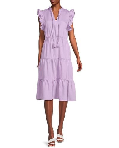 Saks Fifth Avenue Flutter A Line Dress - Purple