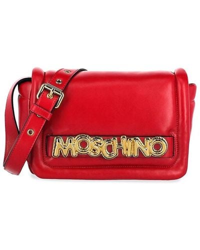 Moschino Balloon Leather Crossbody Bag - Red