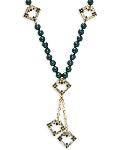Heidi Daus Czech Crystal & Glass Pearl Beaded Necklace - Metallic
