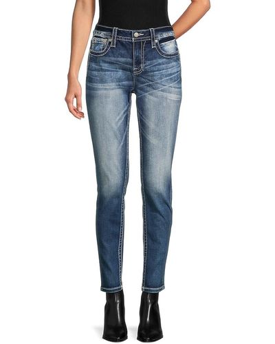 Miss Me Mid Rise Skinny Jeans - Blue