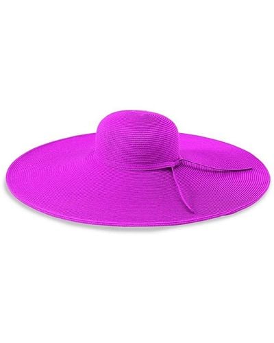 San Diego Hat Ribbon Floppy Sun Hat - Purple