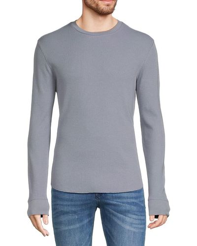 Vince Pima Cotton Blend Thermal Shirt - Grey