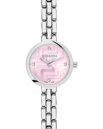 Missoni Petite 25mm Stainless Steel Bracelet Watch - Pink