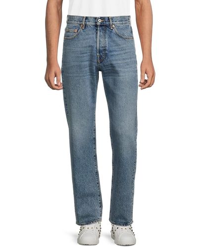 Valentino High Rise Faded Jeans - Blue