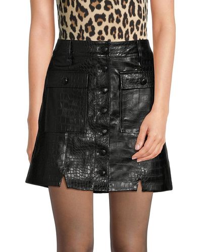 Sam Edelman Cara Faux Leather Mini Skirt - Black