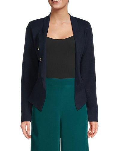 Central Park West Everly Double Breasted Blazer - Blue