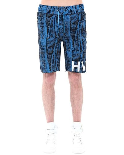 HVMAN Midweight French Terry Crinkle Shorts - Blue