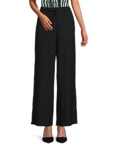 French Connection Tash Textured Wide Leg Pants - Black