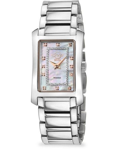 Gv2 Luino 23mm Stainless Steel, Mother Of Pearl & Diamond Bracelet Watch - White