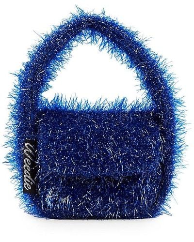 Edie Parker Tinsel Top Handle Bag - Blue