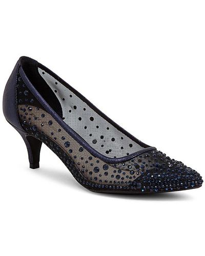 Lady Couture Silk Embellished Pumps - Blue