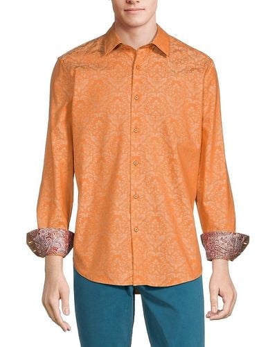 Robert Graham Bayview Print Long Sleeve Shirt - Orange